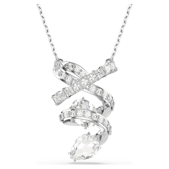 swarovski قلادة hyperbola، قطع متنوع، لون أبيض، طلاء روديوم