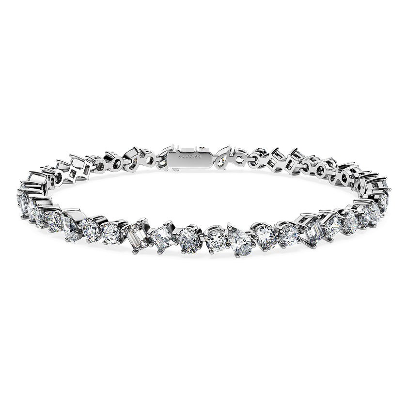 swarovski سوار تنس galaxy، أحجار ألماس مُصنعة في المختبر بإجمالي 4 9 قراريط، ذهب أبيض عيار 18