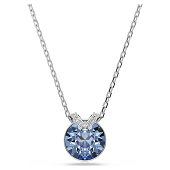 swarovski قلادة bella v، قطع دائري، لون أزرق، طلاء روديوم