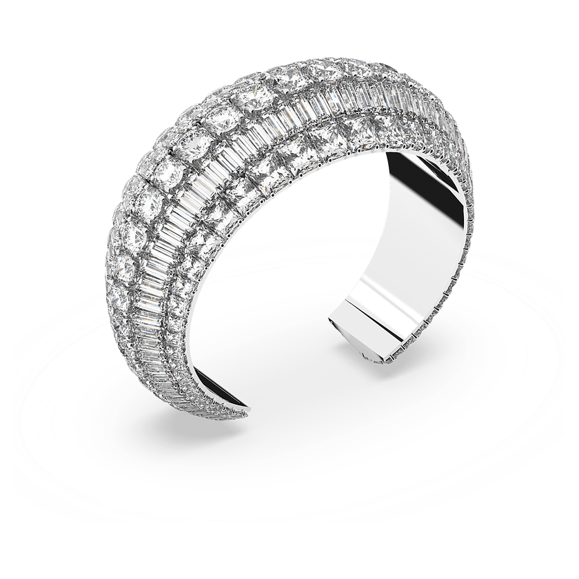 swarovski إسورة hyperbola، كبير، لون أبيض، طلاء روديوم