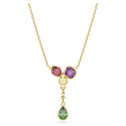swarovski قلادة imber على شكل y، قطع متنوع، ألوان متعددة، لمسة نهائية من الذهب عيار 18 قيراط