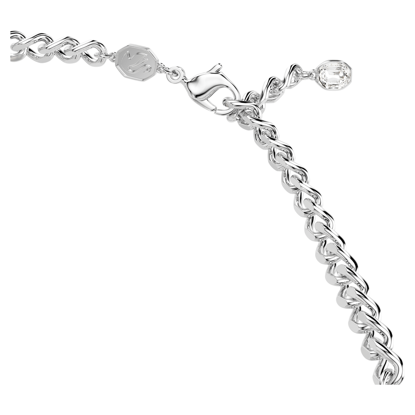 swarovski عقد شوكر millenia، قطع مثمن، لون أبيض، طلاء روديوم
