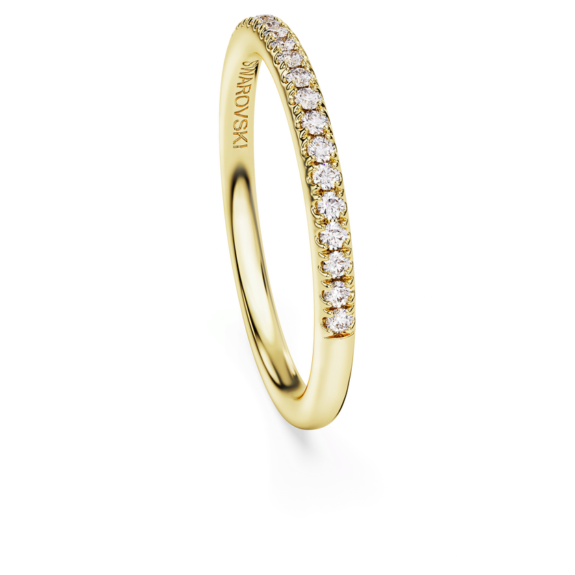 swarovski خاتم عريض eternity، ألماس مُصنع في المختبر إجمالي 0 2 قيراط، شكل دائري، ذهب أصفر عيار 18 قيراط
