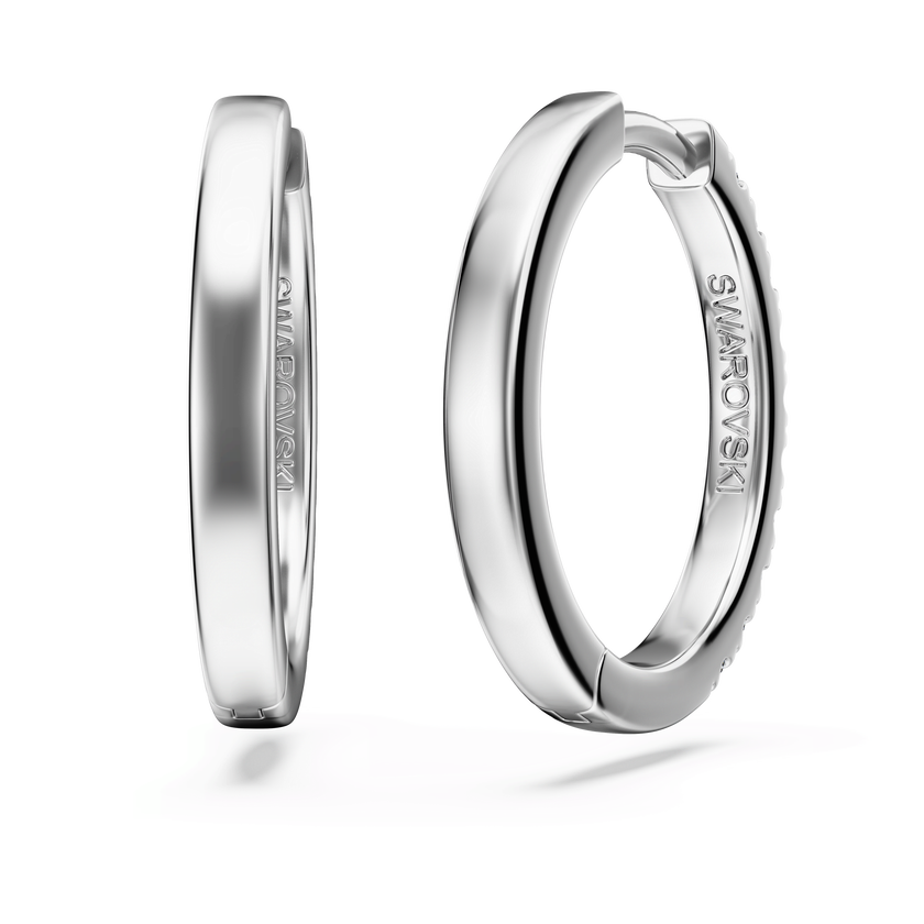 swarovski أقراط حلقية eternity، أحجار ألماس مُصنعة في المختبر بإجمالي 0 56 قيراط، شكل دائري، فضة إسترليني