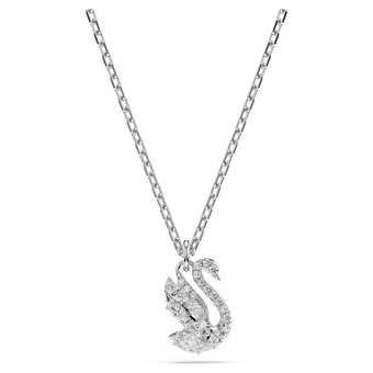 swarovski قلادة swan، قطع متنوع، بجعة، لون أبيض، طلاء روديوم