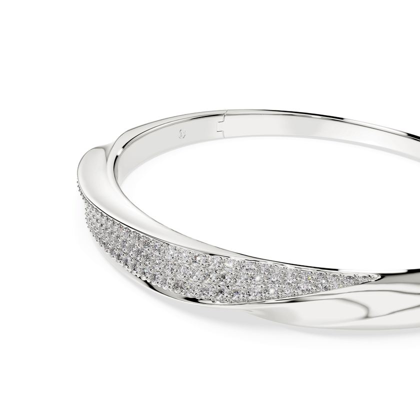 swarovski سوار classica، قطع مُستدير، لون أبيض، فضة استرليني