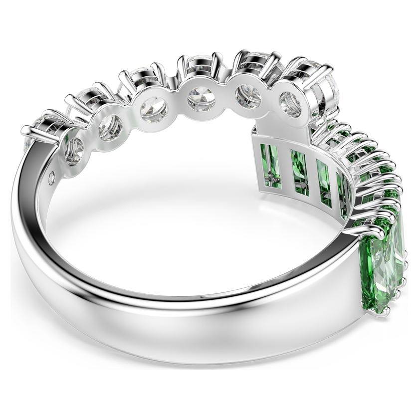 swarovski خاتم matrix، قطع متنوع، لون أخضر، طلاء روديوم