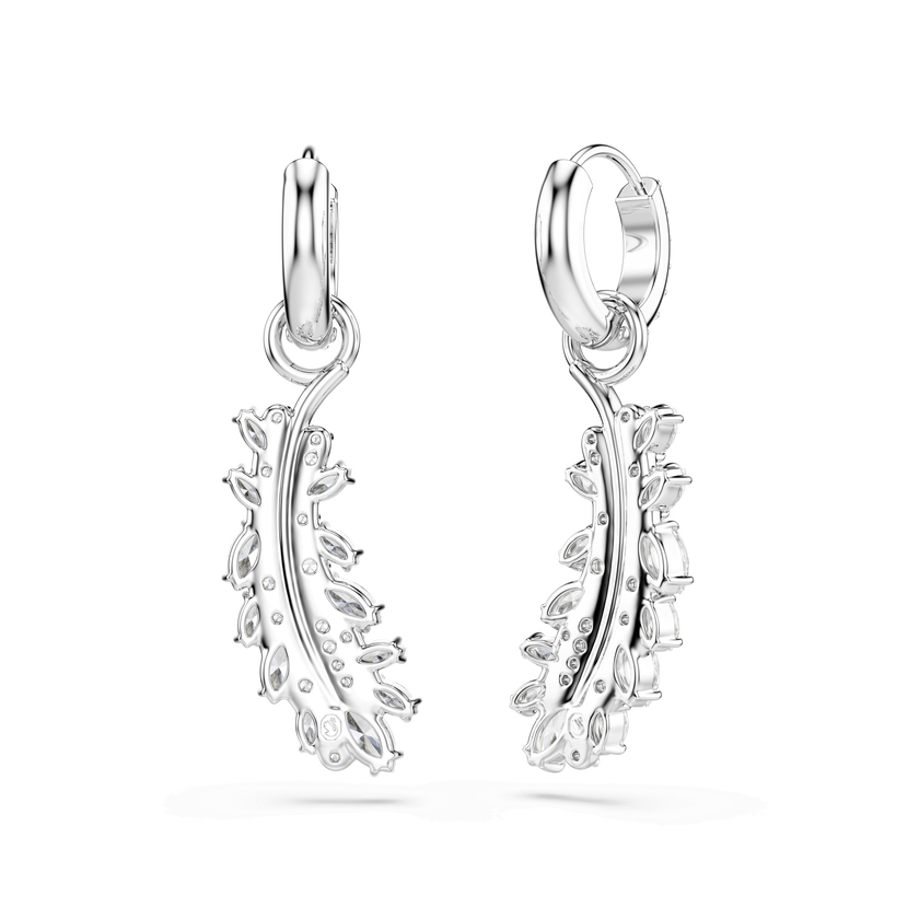 swarovski أقراط vienna، قطع متنوع، ريشة، لون أبيض، طلاء روديوم