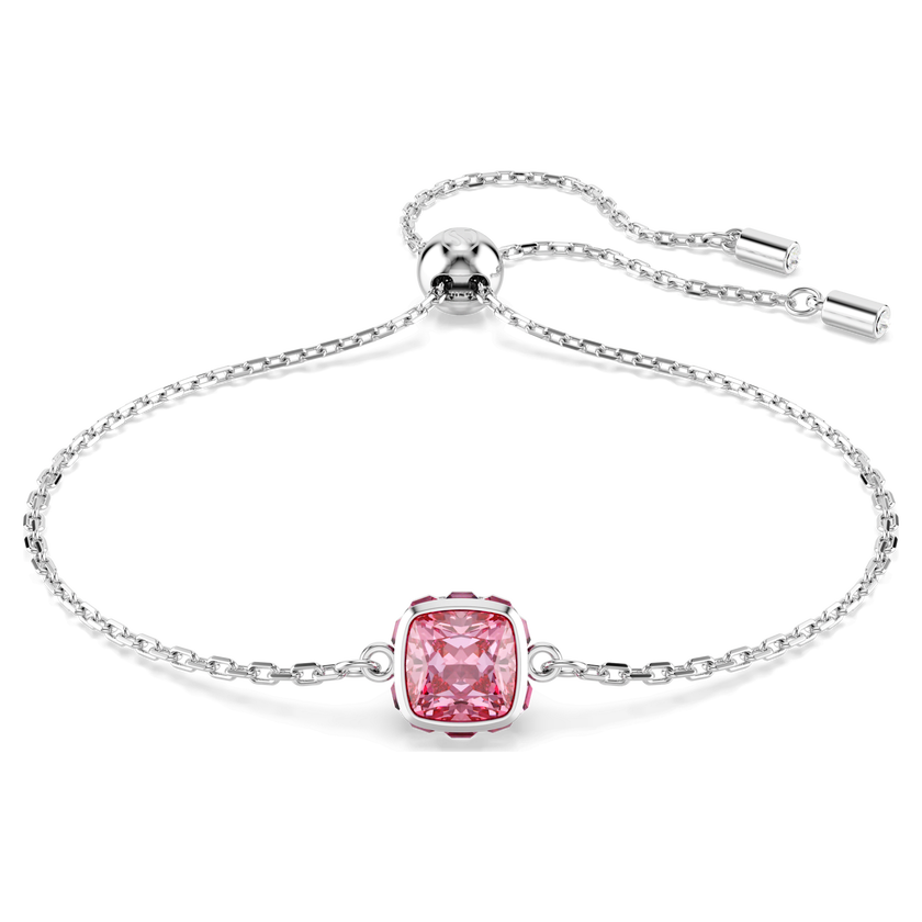swarovski سوار birthstone، قطع مربع، october، لون وردي، طلاء روديوم
