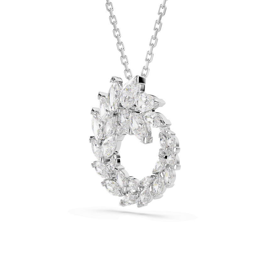swarovski قلادة mesmera، قطع ماركيز، لون أبيض، طلاء روديوم