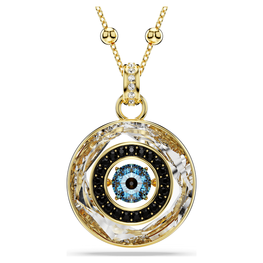 swarovski قلادة symbolica، حلية على شكل عين الحسود، حجم متوسط، ألوان متعددة، طلاء باللون الذهبي
