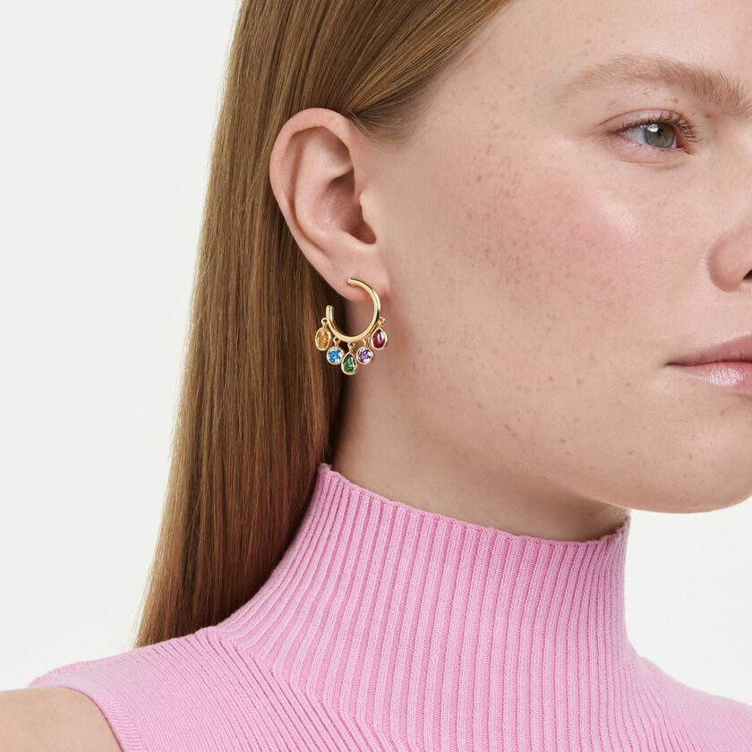 swarovski أقراط حلقية imber، قطع متنوع، ألوان متعددة، لمسة نهائية من الذهب عيار 18 قيراط
