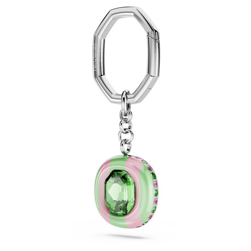 swarovski حلقة مفاتيح dulcis، قطع مثمن، ألوان متعددة، طلاء روديوم