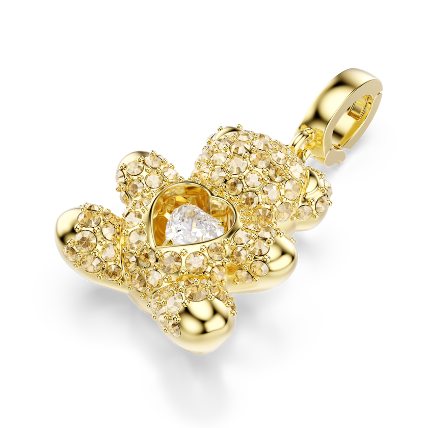 swarovski حلية idyllia، قطع متنوع، شكل دب، لون ذهبي، طلاء باللون الذهبي