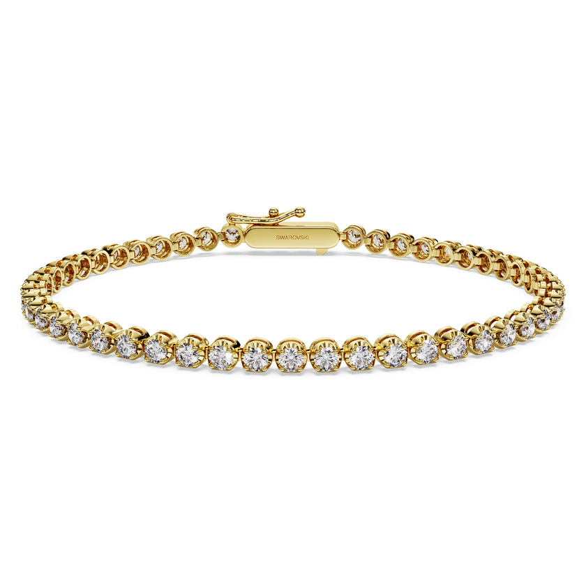 swarovski سوار eternity، أحجار ألماس مُصنعة في المختبر بإجمالي 2 5 قيراط، ذهب أصفر عيار 18