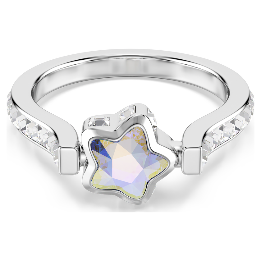 swarovski خاتم chroma، قطع متنوع، شكل نجمة، لون أبيض، طلاء روديوم