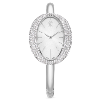 swarovski ساعة imber بتصميم سوار، صناعة سويسرية، سوار معدني، لون فضي، ستانلس ستيل