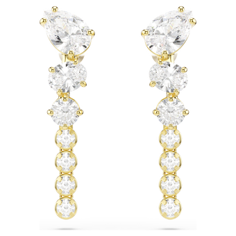 swarovski أقراط متدلية mesmera، قطع متنوع، لون أبيض، لمسة نهائية من الذهب عيار 18 قيراط