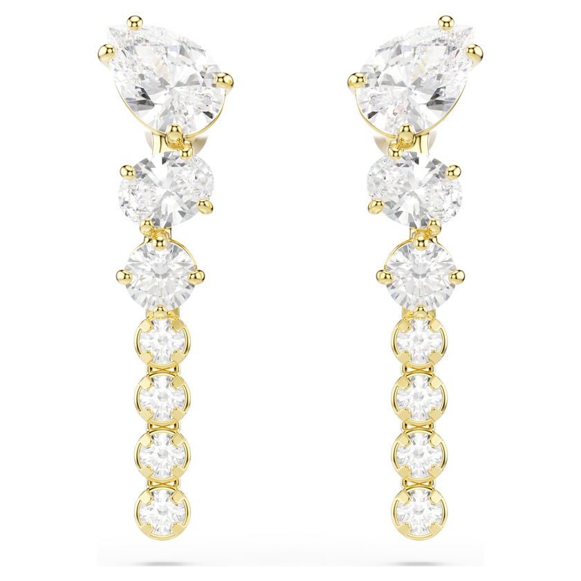 swarovski أقراط متدلية mesmera، قطع متنوع، لون أبيض، لمسة نهائية من الذهب عيار 18 قيراط