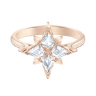 خاتم Symbolic من سواروفسكي على شكل نجمة ، أبيض ، مطلي باللون الذهبي الوردي