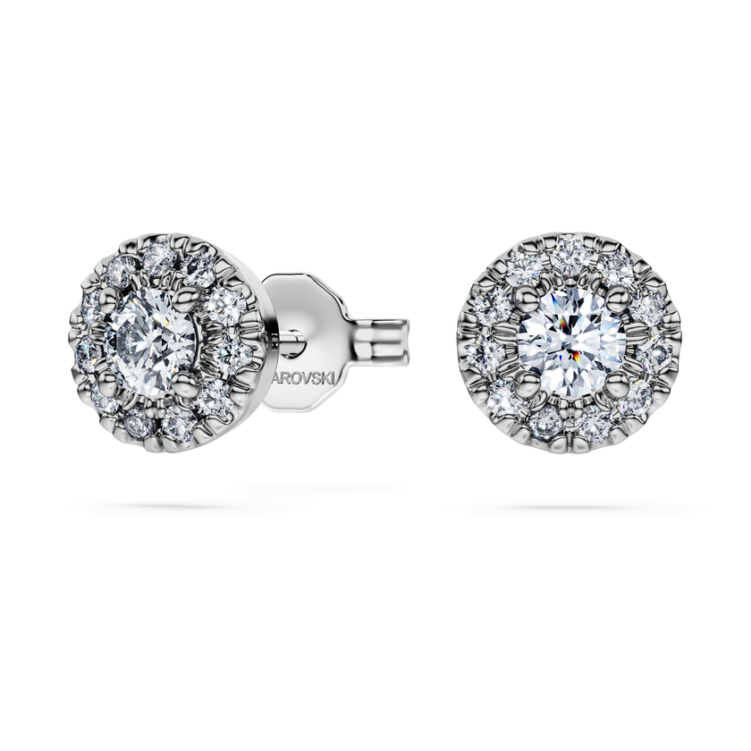 swarovski أقراط دبوسية eternity، أحجار ألماس مُصنعة في المختبر بإجمالي 0 45 قيراط، فضة إسترليني