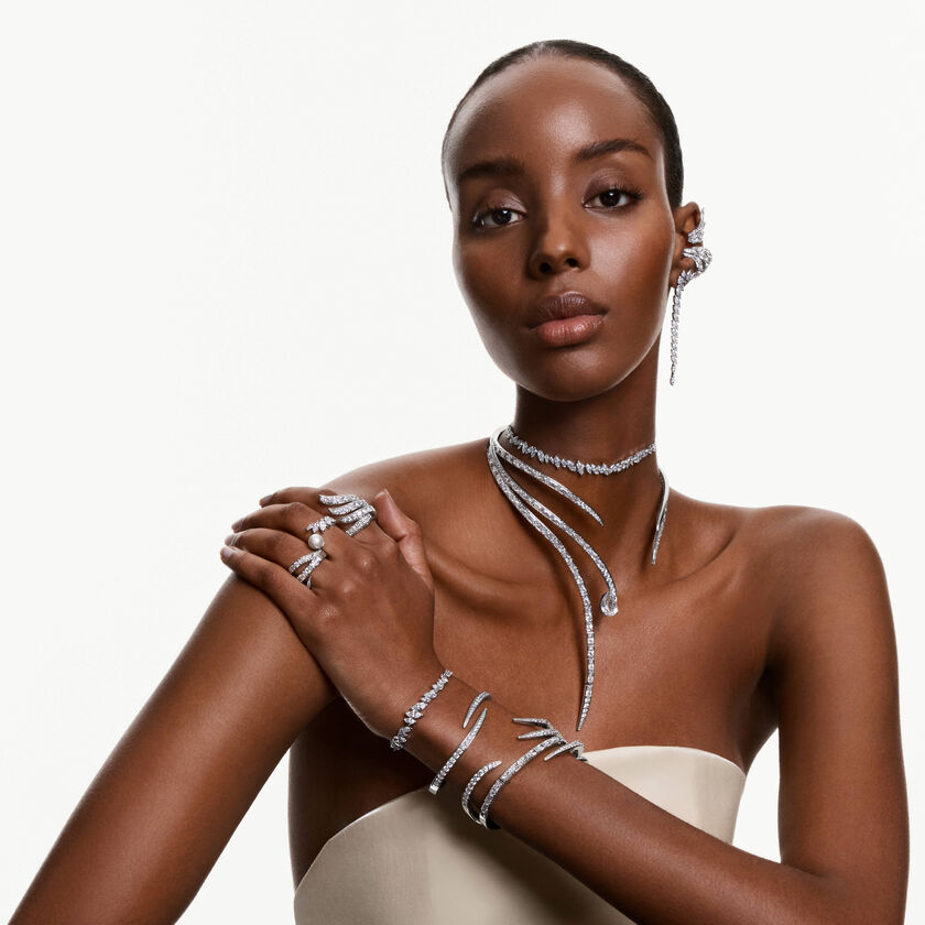 swarovski سوار vienna، قطع متنوع، لون أبيض، طلاء روديوم
