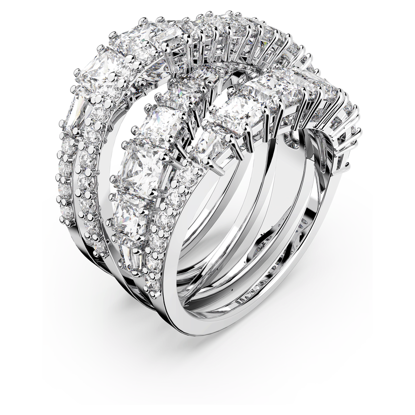 swarovski خاتم hyperbola، قطع مختلط، لون أبيض، طلاء روديوم