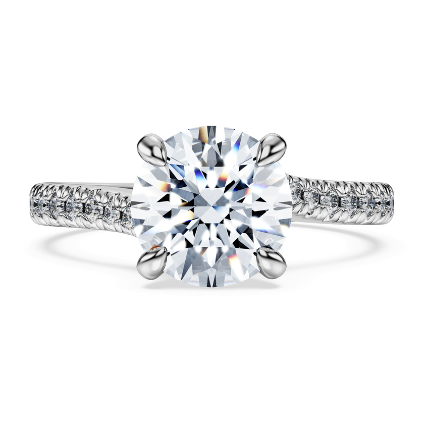 swarovski خاتم سوليتير eternity، أحجار ألماس مُصنعة في المختبر بإجمالي 2 25 قيراط، قطع دائري، ذهب أبيض عيار 18