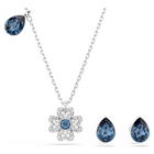 swarovski symbolica set  clover  blue  rhodium plated