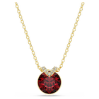 swarovski bella v pendant round cut red gold tone plated