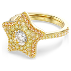 swarovski خاتم sublima، قطع مُستدير، شكل نجمة، ألوان متعددة، لمسة نهائية من الذهب عيار 18 قيراط