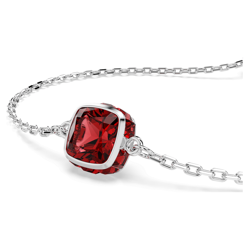 swarovski سوار birthstone، قطع مربع، january، لون أحمر، طلاء روديوم