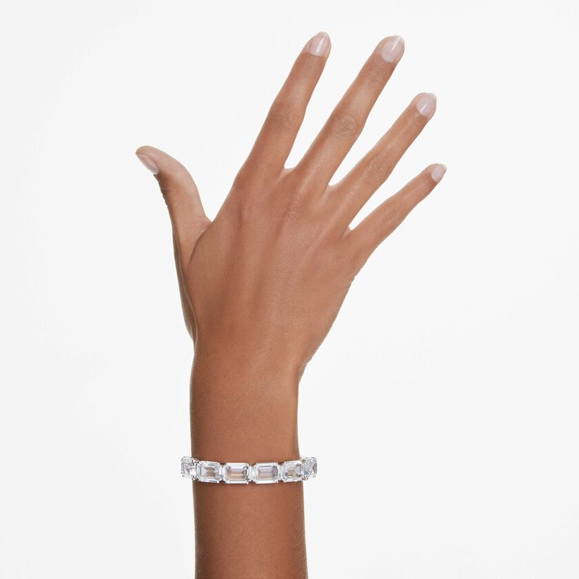 swarovski سوار millenia، قطع مُثَمَّن، لون أبيض، طلاء روديوم