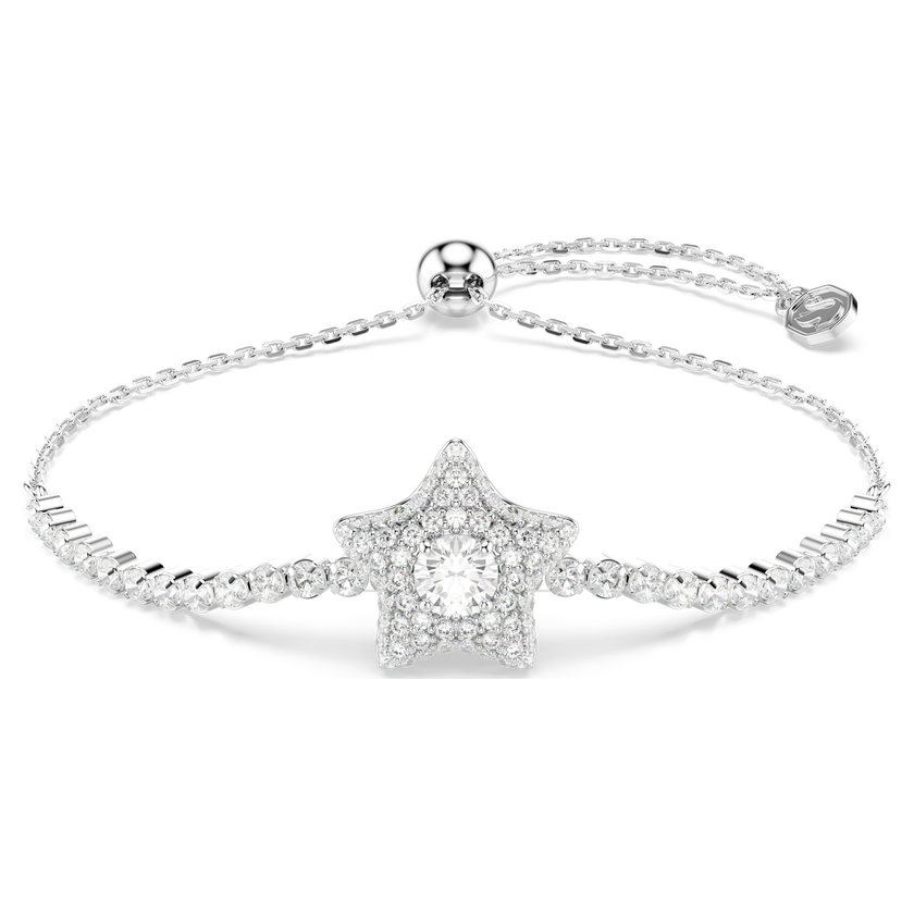 swarovski سوار sublima، قطع مُستدير، شكل نجمة، لون أبيض، طلاء روديوم
