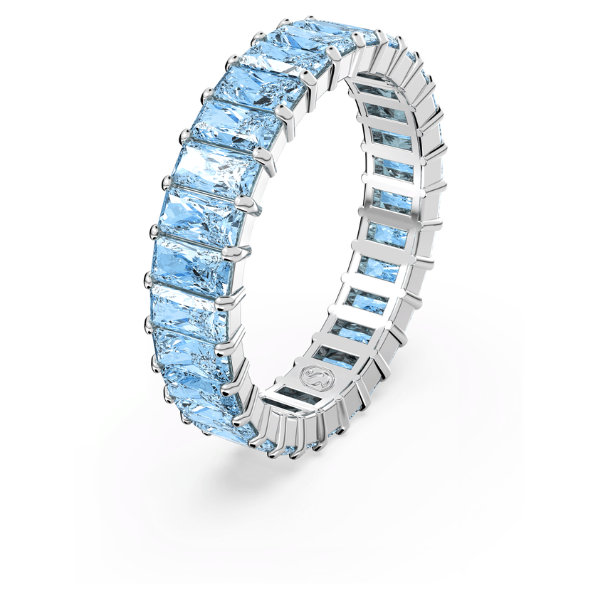 swarovski خاتم matrix، قطع باغيت، لون أزرق، طلاء روديوم
