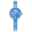 swarovski ساعة matrix بتصميم سوار، صناعة سويسرية، سوار كريستال، لون أزرق، ستانلس ستيل