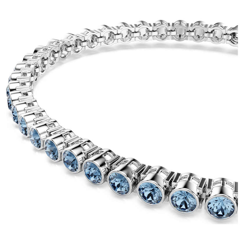 swarovski سوار تنس imber emily، قطع دائري، لون أزرق، طلاء روديوم