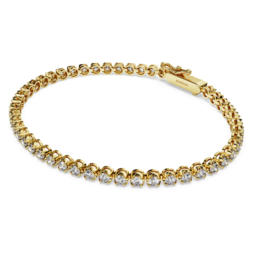 swarovski سوار eternity، أحجار ألماس مُصنعة في المختبر بإجمالي 2 5 قيراط، ذهب أصفر عيار 18