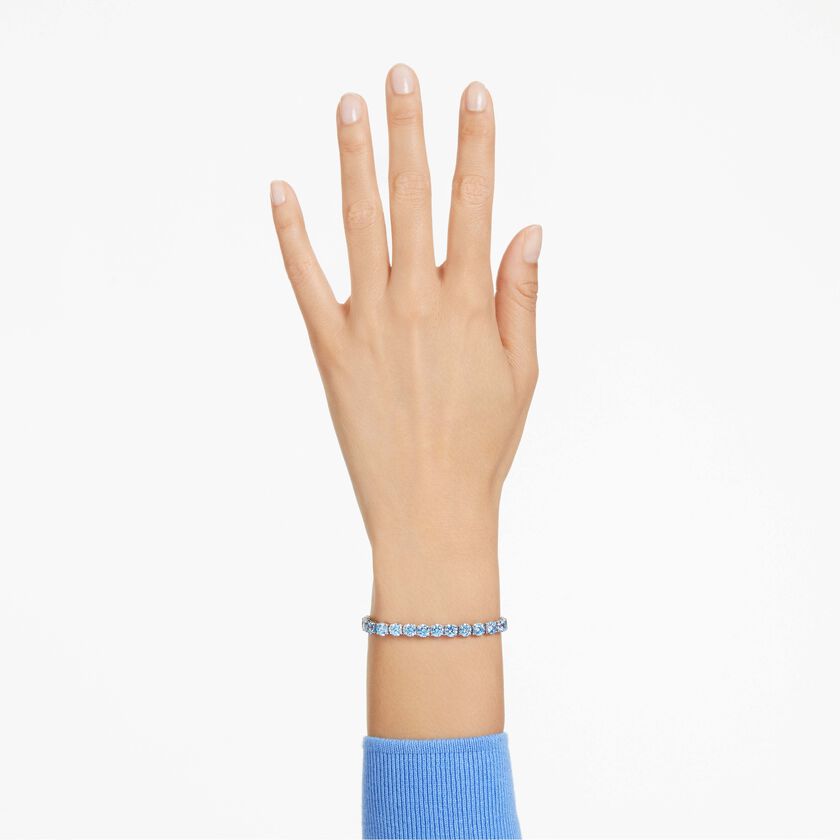 swarovski سوار matrix tennis، قطع مُستدير، لون أزرق، طلاء روديوم