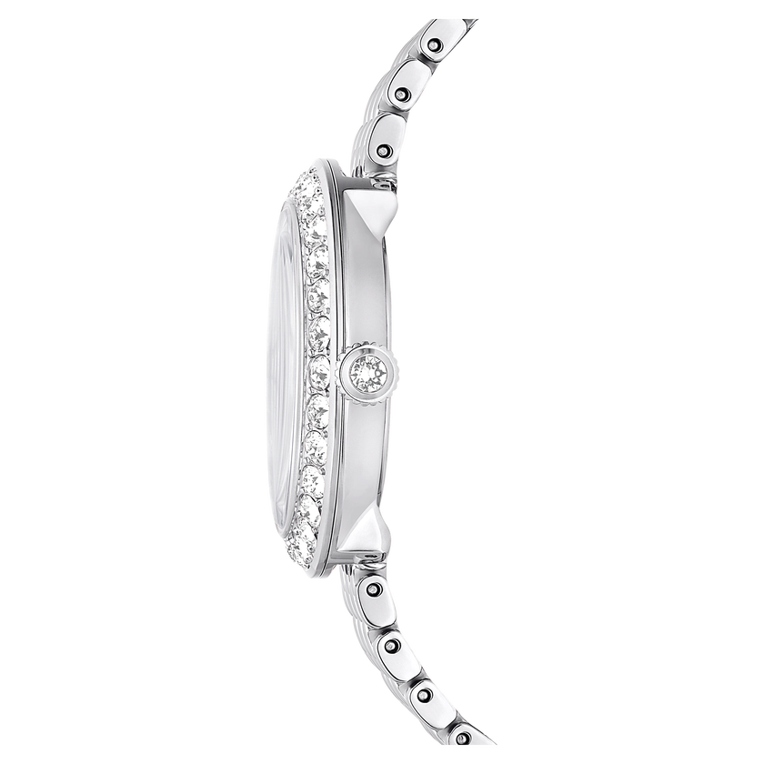 swarovski ساعة certa، صناعة سويسرية، سوار معدني، لون فضي، ستانلس ستيل