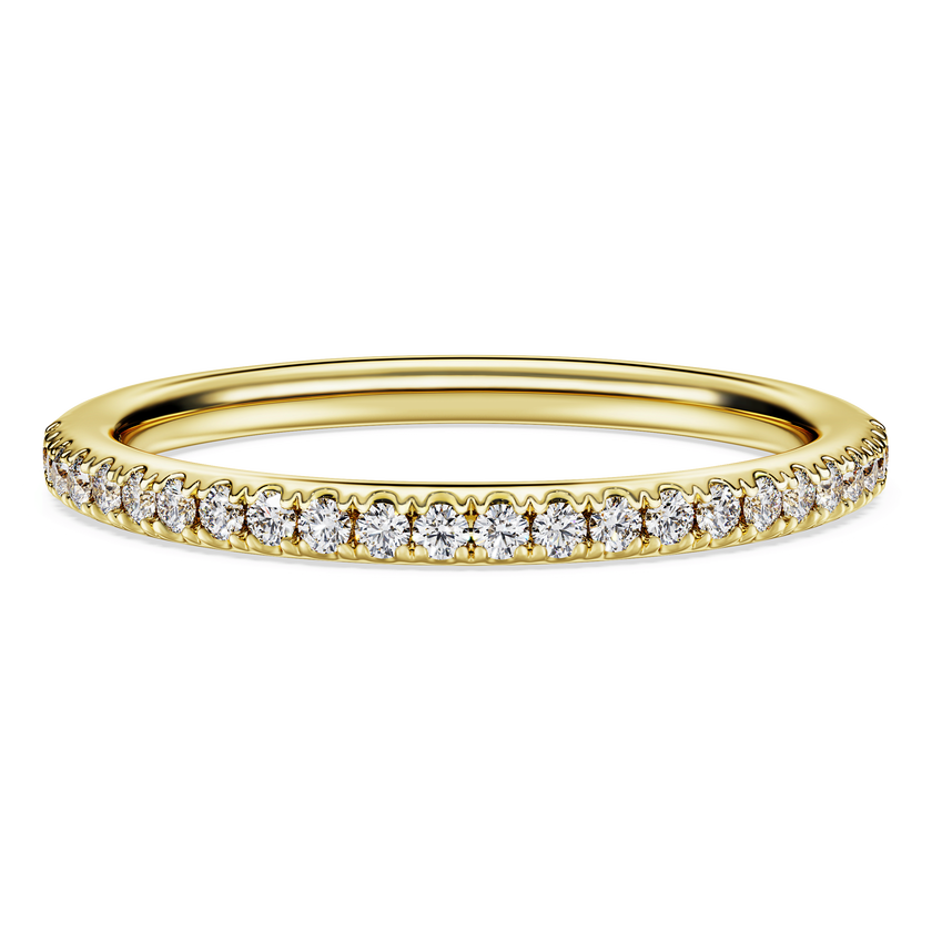 swarovski خاتم eternity، ألماس مُصنع في المختبر بإجمالي 0 2 قيراط، شكل دائري، ذهب أصفر عيار 18