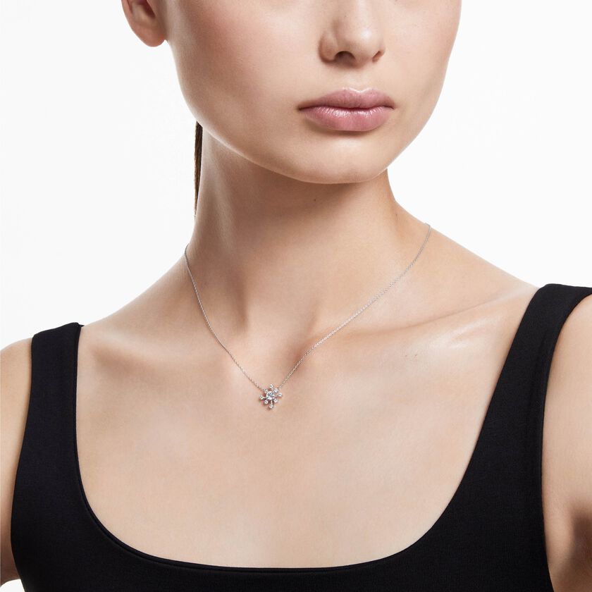 swarovski قلادة galaxy، أحجار ألماس مُصنعة في المختبر بإجمالي 0 5 قيراط، ذهب أبيض عيار 18