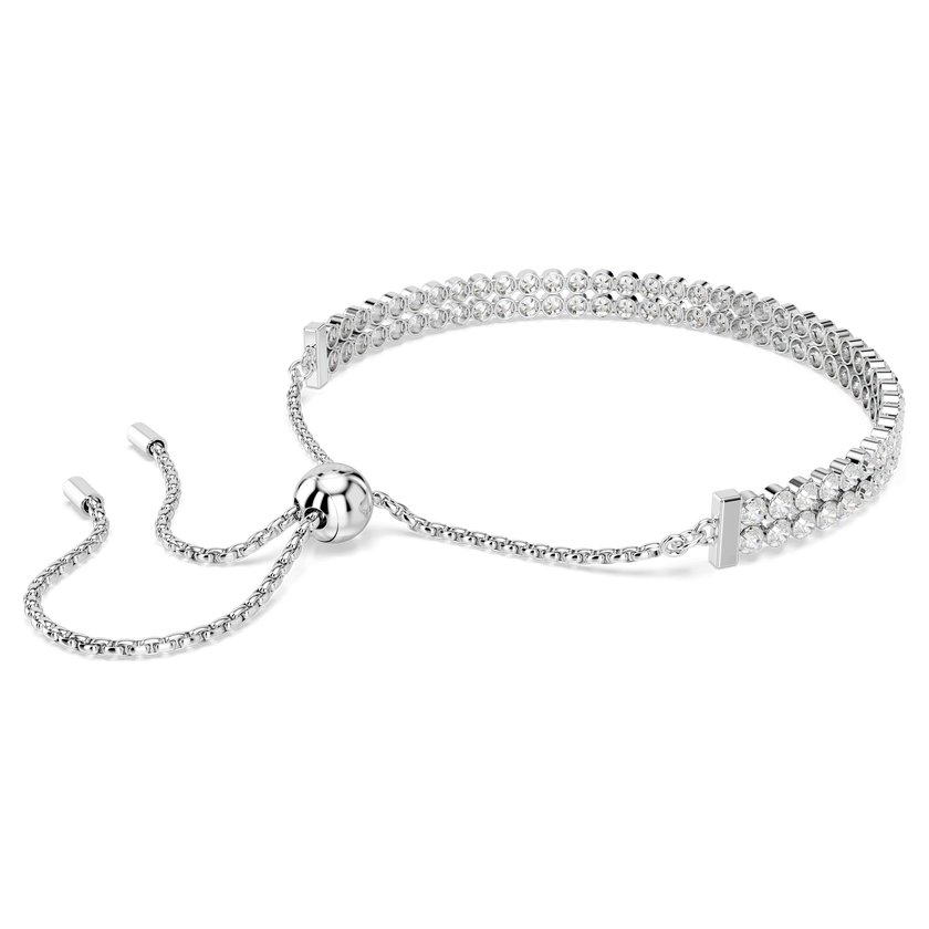 swarovski سوار matrix tennis، قطع مستدير، لون أبيض، طلاء روديوم