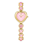 swarovski idyllia heart watch  crystal bracelet  pink  gold tone finish