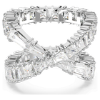 swarovski خاتم hyperbola، شكل إنفينيتي، لون أبيض، طلاء روديوم