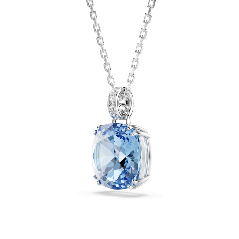 swarovski قلادة millenia، قطع الوسادة، لون أزرق، طلاء روديوم