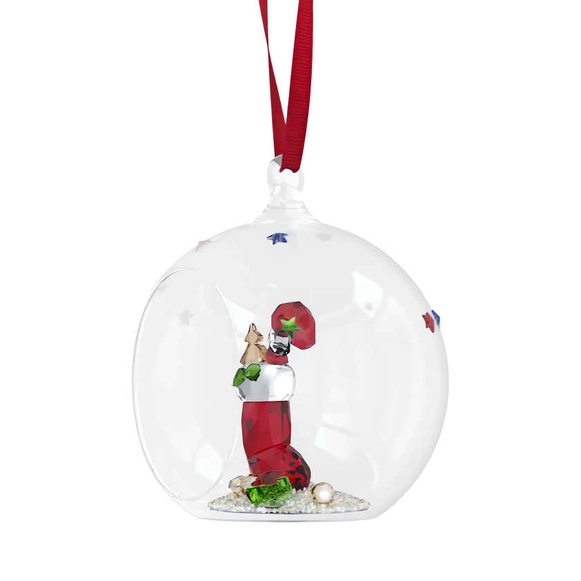 swarovski زينة شكل كرة بجورب وحلوى holiday cheers