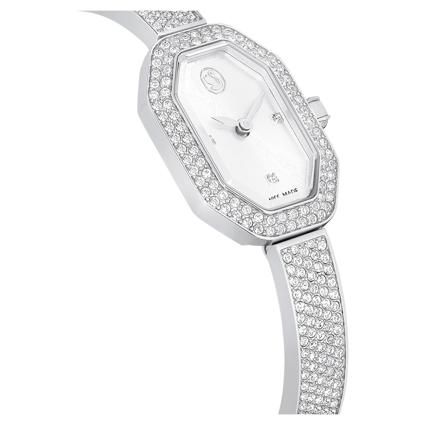 swarovski ساعة يد dextera، صناعة سويسرية، سوار معدني، لون فضي، ستانلس ستيل