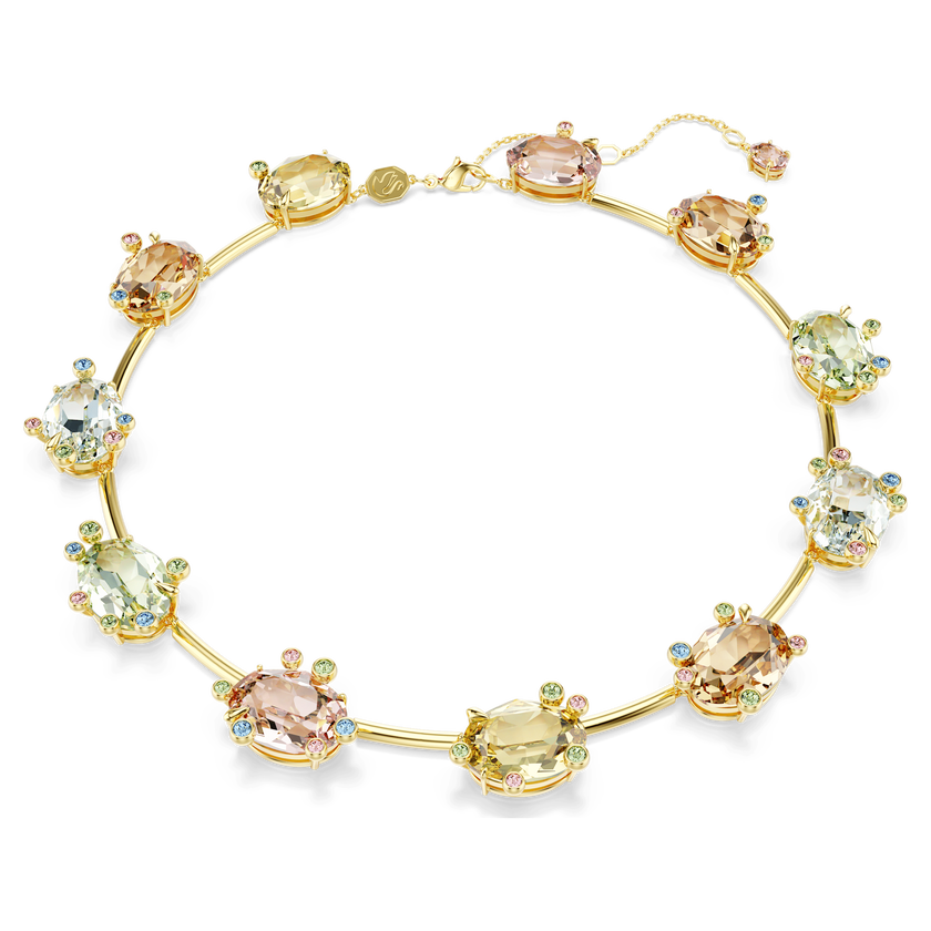 swarovski عقد gema tennis، قطع متنوع، ألوان متعددة، طلاء باللون الذهبي