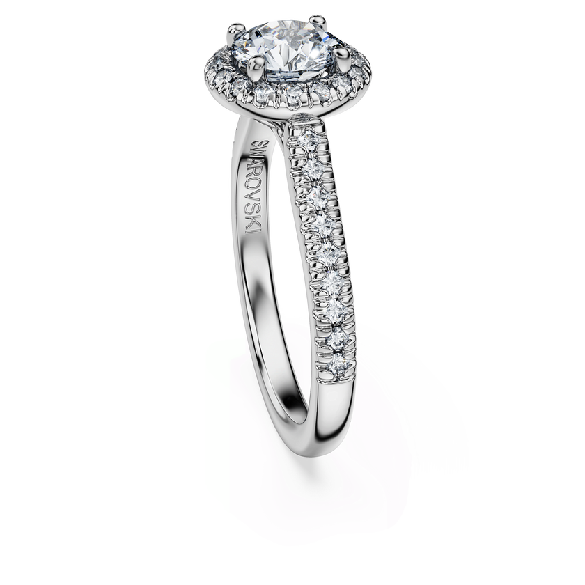 swarovski خاتم سوليتير eternity، أحجار ألماس مُصنعة في المختبر بإجمالي 1 33 قيراط، ذهب أبيض عيار 18